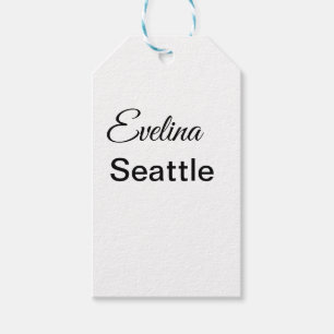 Eenvoudig minimaal jouw naam tekst plaatsen stadsa cadeaulabel