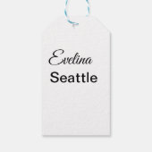 Eenvoudig minimaal jouw naam tekst plaatsen stadsa cadeaulabel (Achterkant)