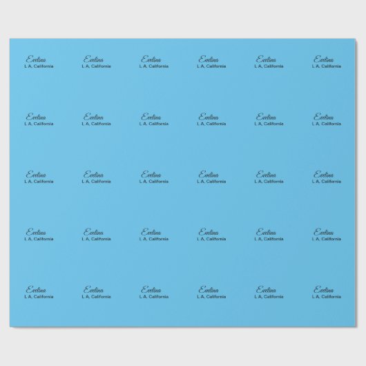 Eenvoudig minimaal jouw naam tekst plaatsen stadsa cadeaupapier (Vlak)