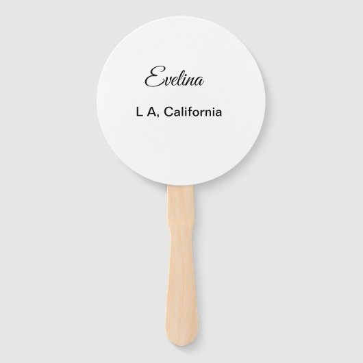 Eenvoudig minimaal jouw naam tekst plaatsen stadsa handwaaier (Achterkant)