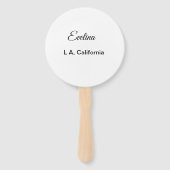 Eenvoudig minimaal jouw naam tekst plaatsen stadsa handwaaier (Voorkant)