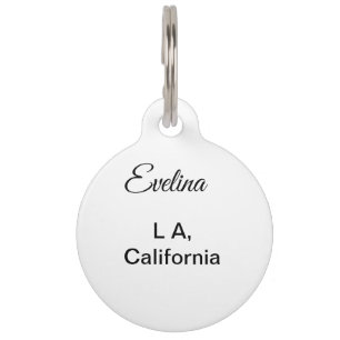 Eenvoudig minimaal jouw naam tekst plaatsen stadsa huisdierpenning