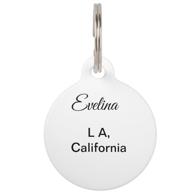 Eenvoudig minimaal jouw naam tekst plaatsen stadsa huisdierpenning (Voorkant)