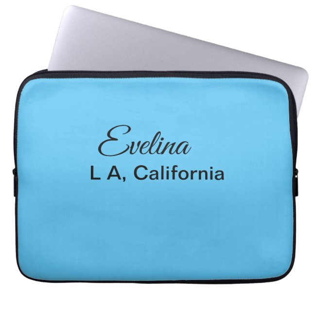 Eenvoudig minimaal jouw naam tekst plaatsen stadsa laptop sleeve (Voorkant)