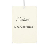 Eenvoudig minimaal jouw naam tekst plaatsen stadsa luchtverfrisser (Voorkant)