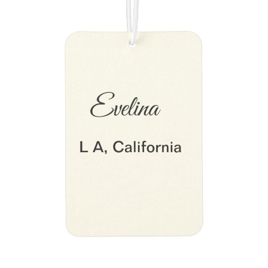 Eenvoudig minimaal jouw naam tekst plaatsen stadsa luchtverfrisser (Achterkant)