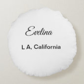 Eenvoudig minimaal jouw naam tekst plaatsen stadsa rond kussen (Achterkant)