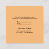 eenvoudig minimaal jouw naam tekstadres logo dis t vierkante visitekaartje (Achterkant)