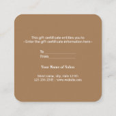 eenvoudig minimaal jouw naam tekstadres logo dis t vierkante visitekaartje (Achterkant)