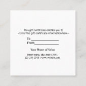 eenvoudig minimaal jouw naam tekstadres logo dis t vierkante visitekaartje (Achterkant)