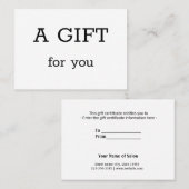 eenvoudig minimaal jouw naam tekstadres logo dis t visitekaartje (Voorkant / Achterkant)