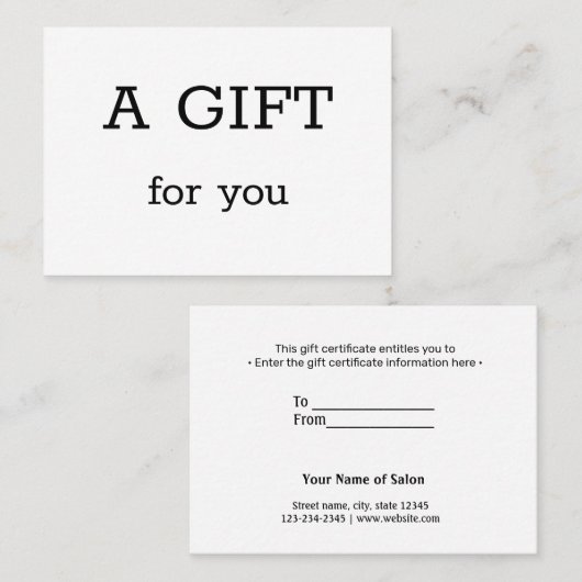 eenvoudig minimaal jouw naam tekstadres logo dis t visitekaartje (Voorkant / Achterkant)