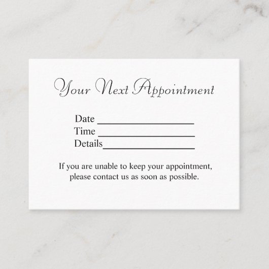 eenvoudig minimaal jouw namen tekst afbeeldingen b afsprakenkaartje (Voorkant)