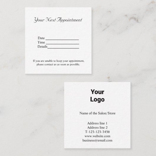 eenvoudig minimaal jouw namen tekst afbeeldingen b afsprakenkaartje (Voorkant / Achterkant)