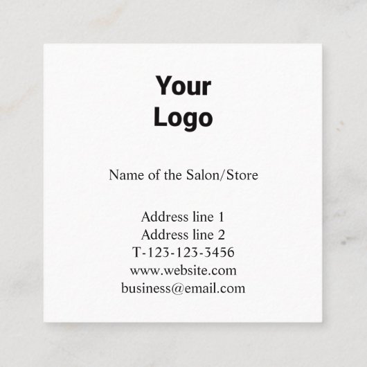 eenvoudig minimaal jouw namen tekst afbeeldingen b afsprakenkaartje (Achterkant)