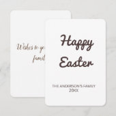 eenvoudig minimaal jouw tekst easter toevoegen bedankkaart (Voorkant / Achterkant)