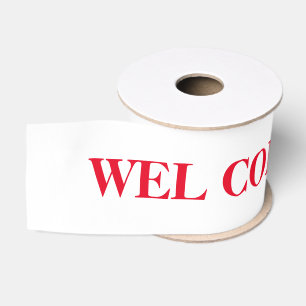 eenvoudig minimaal jouw tekst monogram naam satin grosgrain lint