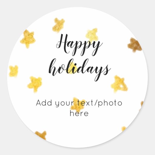 eenvoudig minimaal jouw tekst prettige feestdagen ronde sticker (Voorkant)