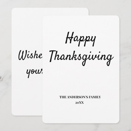 eenvoudig minimaal jouw tekst Thanksgiving toevoeg Bedankkaart (Voorkant / Achterkant)