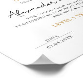 Eenvoudig Minimaal Klassiek Zwart Wit Grad-Diploma Poster (Hoek)
