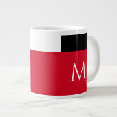 Eenvoudig Minimaal Kleurenblok met Monogram Initia Grote Koffiekop (Voorkant rechts)