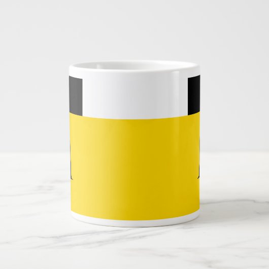 Eenvoudig Minimaal Kleurenblok met Monogram Initia Grote Koffiekop (Voorkant)