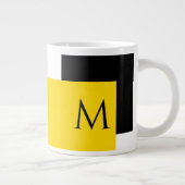 Eenvoudig Minimaal Kleurenblok met Monogram Initia Grote Koffiekop (Rechts)