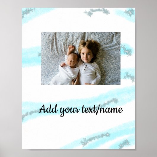 Eenvoudig minimaal kleurrijk afbeelding jouw naam  poster (Voorkant)