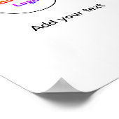 Eenvoudig minimaal kleurrijk afbeelding jouw naam  poster (Hoek)