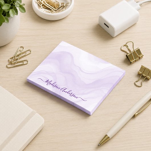 Eenvoudig Minimaal Lavendel Aquarel Gepersonalisee Post-it® Notes