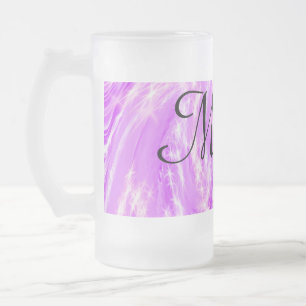 eenvoudig minimaal licht pastel roze voeg je naam matglas bierpul