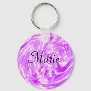 eenvoudig minimaal licht pastel roze voeg je naam sleutelhanger