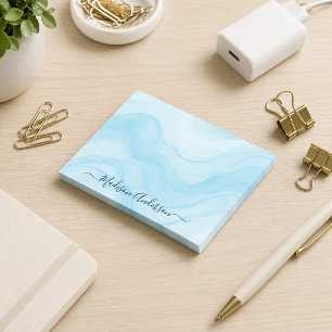 Eenvoudig Minimaal Lichtblauw Aquarel Gepersonalis Post-it® Notes