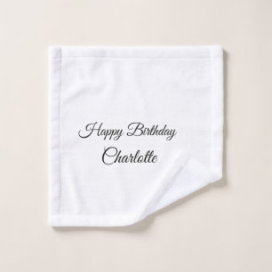 EENVOUDIG MINIMAAL. LIEF NAAM BABY gefeliciteerd m Washandje