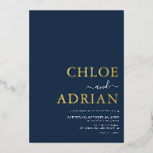 Eenvoudig minimaal marinevlek Blue Wedding Gold