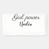 Eenvoudig minimaal Meisje Macht Voeg Naam Tekst af Spandoek (Horizontaal)