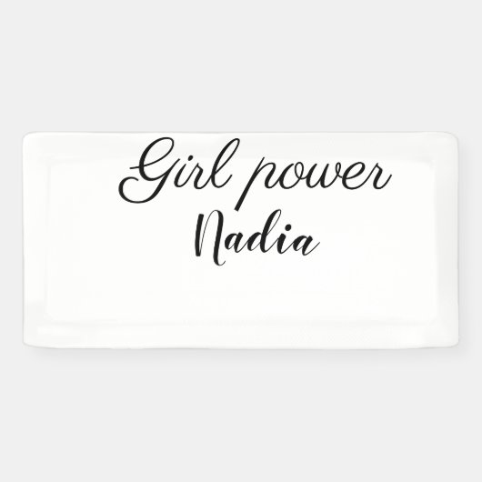 Eenvoudig minimaal Meisje Macht Voeg Naam Tekst af Spandoek (Horizontaal)