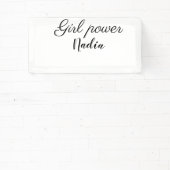 Eenvoudig minimaal Meisje Macht Voeg Naam Tekst af Spandoek (Insitu)