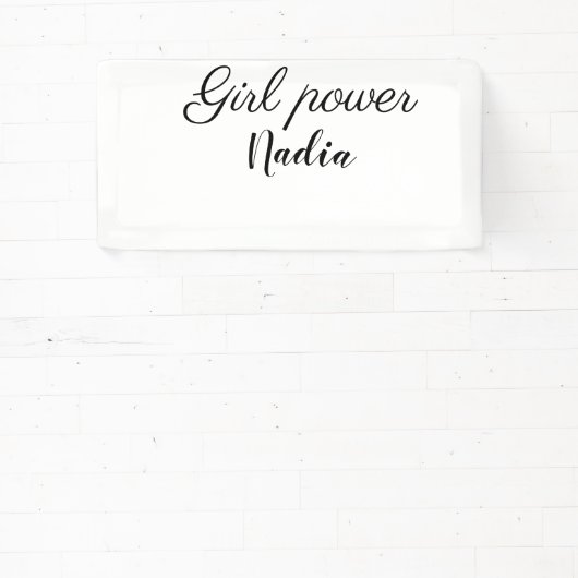 Eenvoudig minimaal Meisje Macht Voeg Naam Tekst af Spandoek (Insitu)
