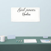 Eenvoudig minimaal Meisje Macht Voeg Naam Tekst af Spandoek (Beurs)