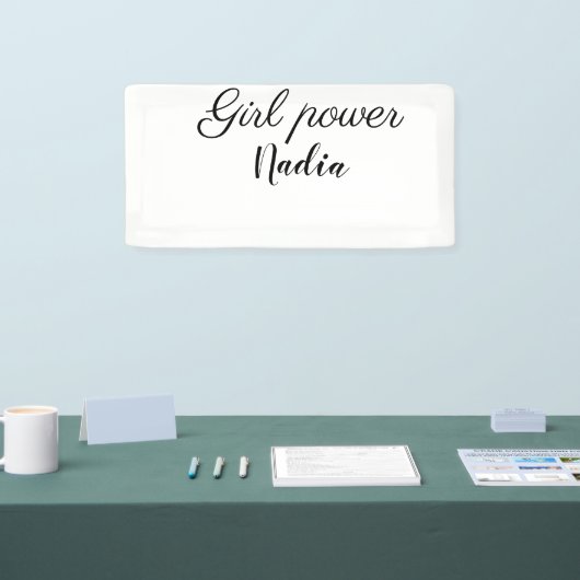 Eenvoudig minimaal Meisje Macht Voeg Naam Tekst af Spandoek (Beurs)