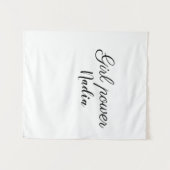 Eenvoudig minimaal Meisje Macht Voeg Naam Tekst af Wandkleed (Voorkant (horizontaal))