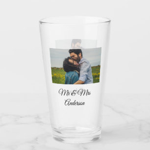 Eenvoudig minimaal meneer en mevrouw voeg je naam glas