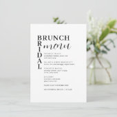 Eenvoudig Minimaal Menu Bridal Brunch (Staand voorkant)