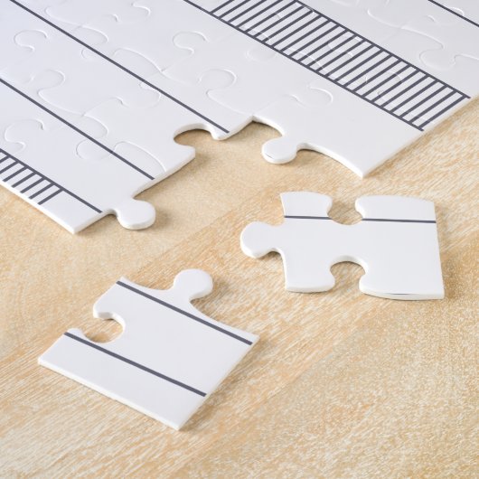 Eenvoudig, minimaal, modern grafisch lijnpatroon legpuzzel (Zijkant)