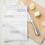 Eenvoudig, minimaal, modern grafisch lijnpatroon theedoek (Quarter Fold)