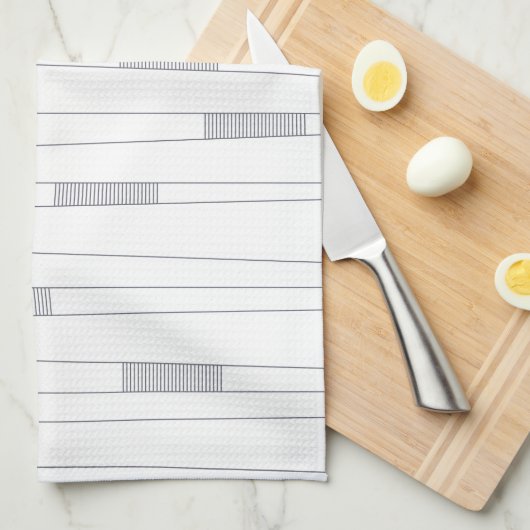 Eenvoudig, minimaal, modern grafisch lijnpatroon theedoek (Quarter Fold)