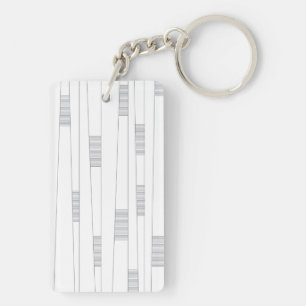 Eenvoudig, minimaal, modern lijngrafisch patroon sleutelhanger