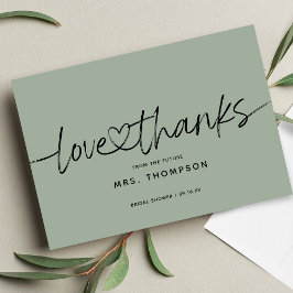 Eenvoudig Minimaal Modern Script Bruiloftsfeest Bedankkaart