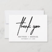 Eenvoudig Minimaal Modern Script Huwelijk Bedankkaart (Voorkant)